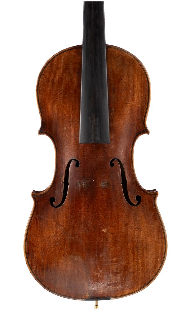 A violin, labelled Joh. Bapt. Schweitzer
