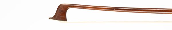 A nickel-mounted violin bow, unbranded