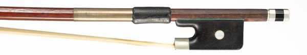 A nickel-mounted cello bow, unbranded