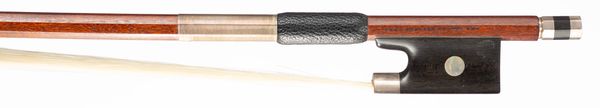 A silver-mounted violin bow, branded Gerhard Penzel