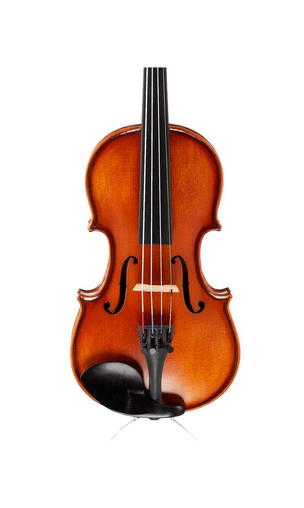 A child-sized violin, labelled Hidersine Vivente