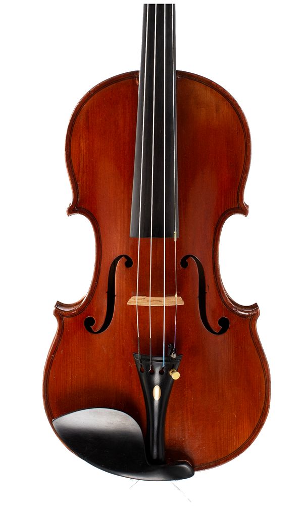 A violin, labelled Ch. J. B. Collin Mezin