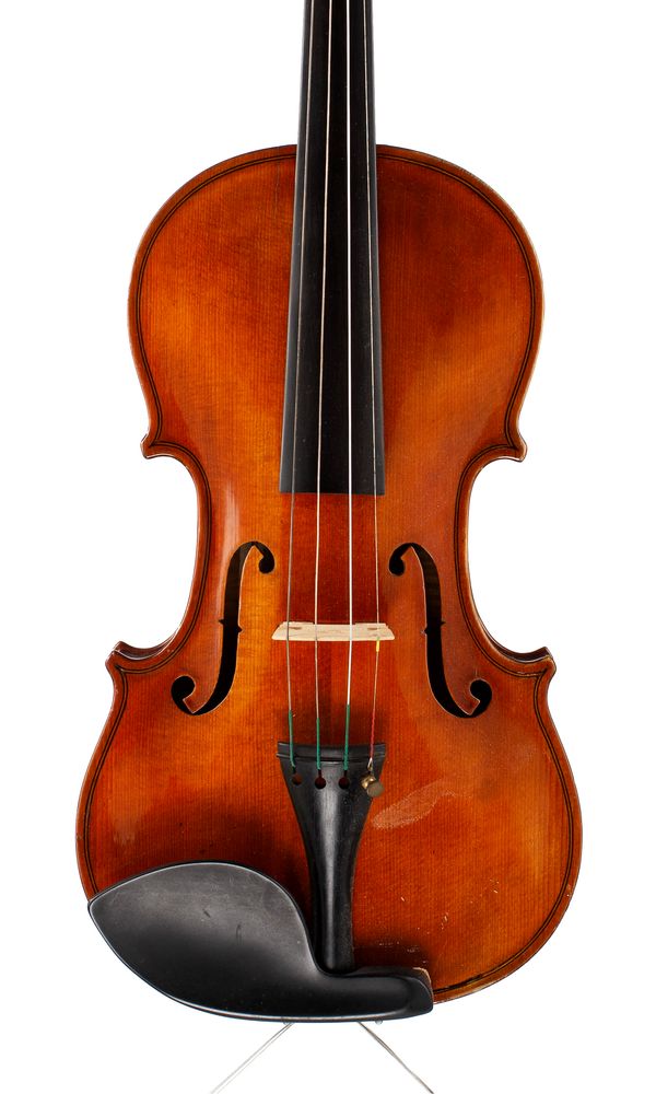 A violin, labelled Vasco Pecchini