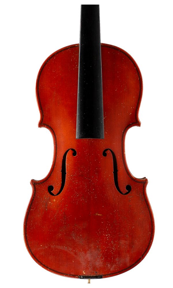 A violin, labelled Boosey & Hawkes