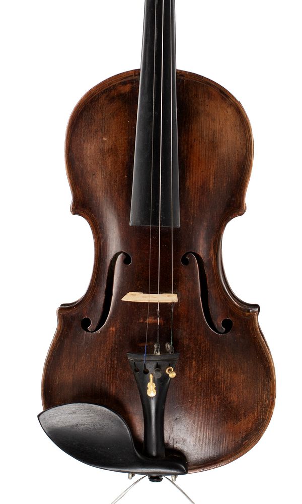 A violin, labelled Giovani Paolo Maggini