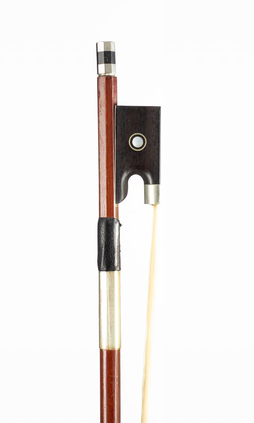 A nickel-mounted violin/viola bow, unbranded