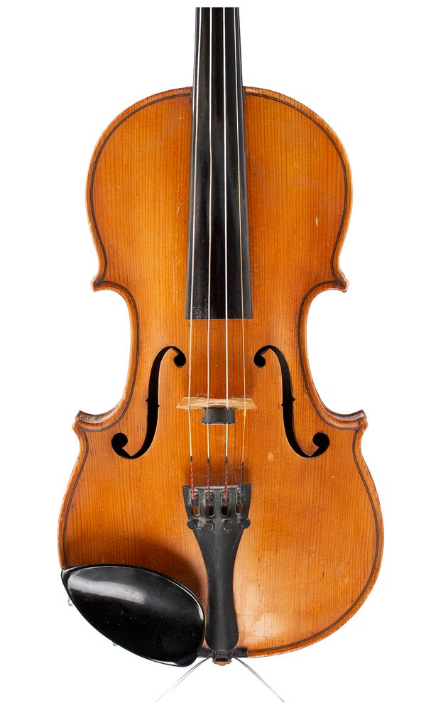 A violin, labelled F. Breton