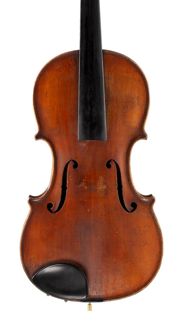 A violin, labelled Vuillaume