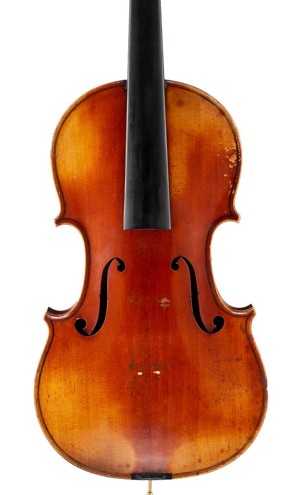 A violin, labelled Antonius Stradiuarius