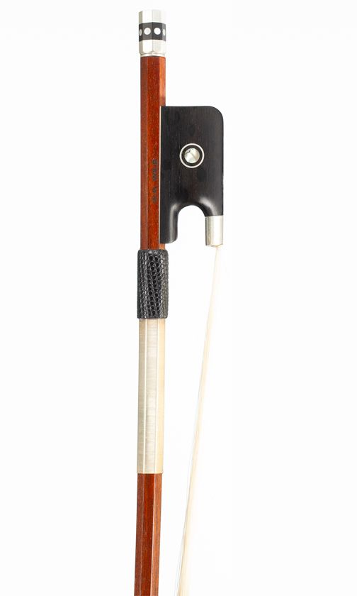 A silver-mounted cello bow, branded W. R. Wild
