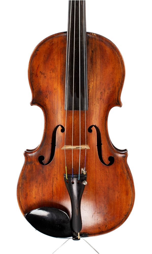A violin, labelled Montegarza