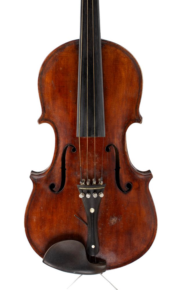 A violin, labelled Edward J Irwin