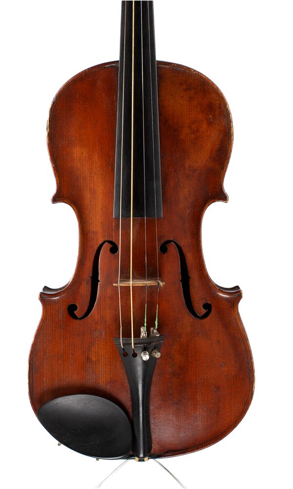 A violin, labelled Giuseppe Hermanos Zeroti