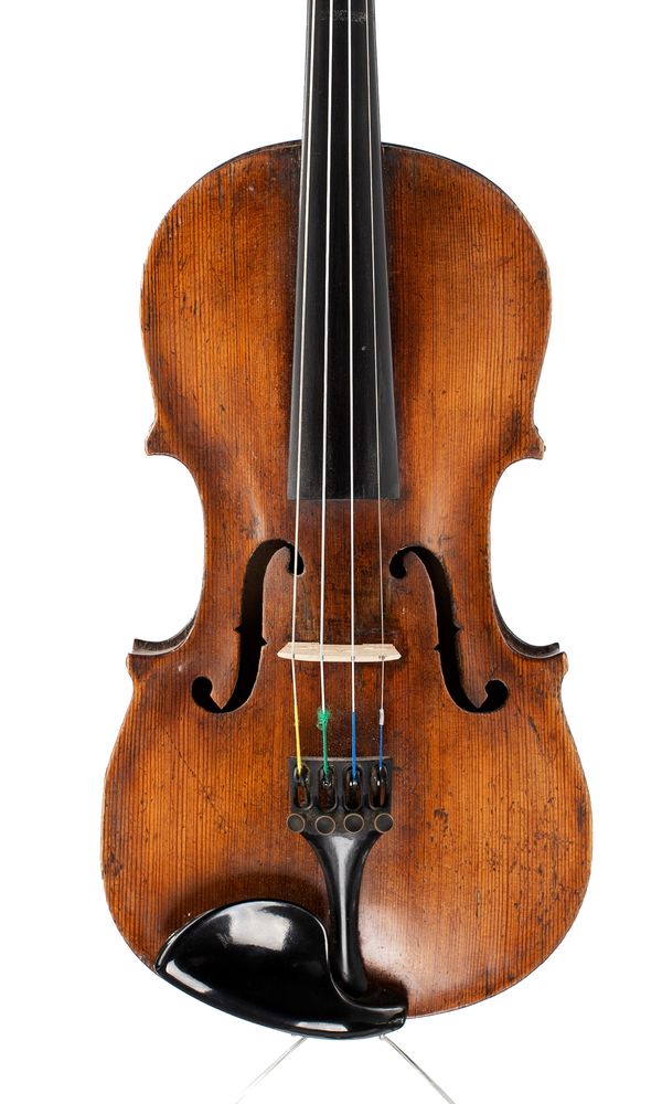 A violin, inscribed [illegibly]