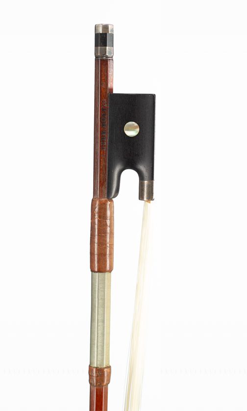 A silver-mounted violin bow by A. Herr Mönnig