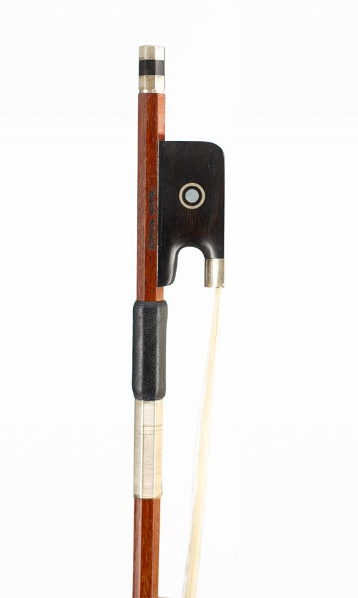 A nickel-mounted cello bow, Workshops of Jurgen Geipel