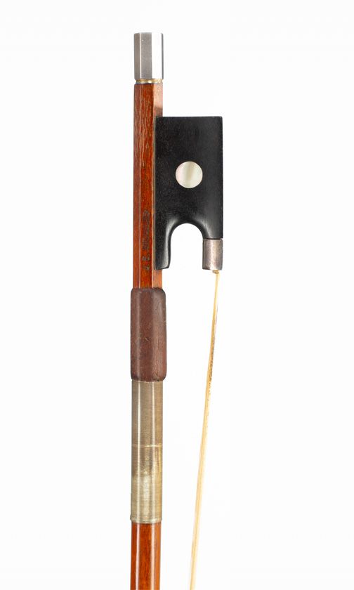 A silver-mounted violin bow by J. E. Vickers