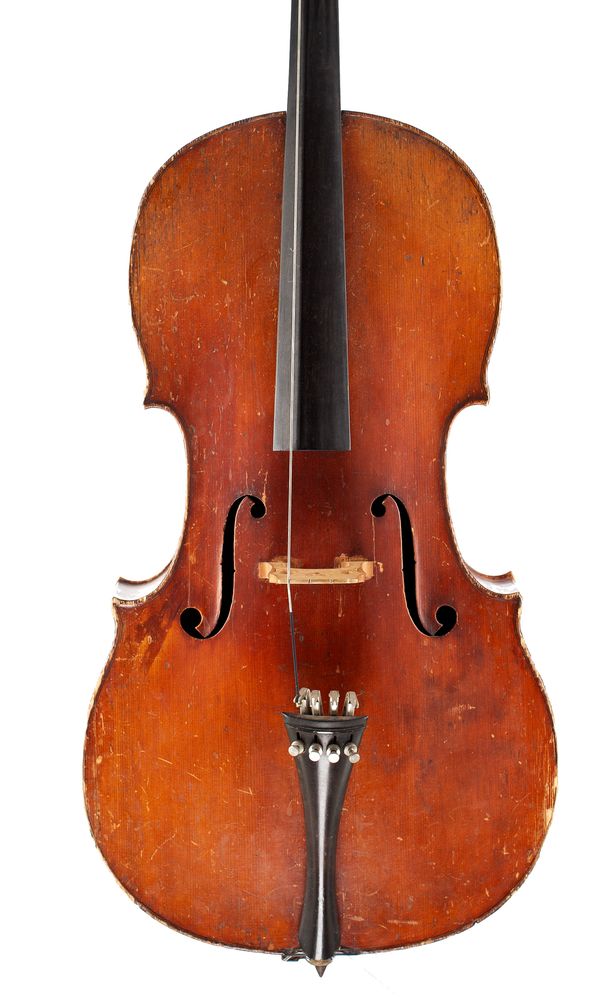 A half-sized cello, unlabelled