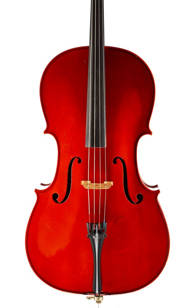 A three-quarter sized cello, labelled Cremona