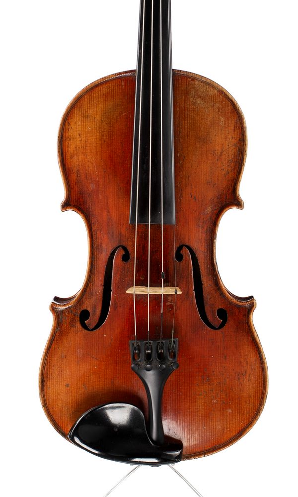 A violin, labelled Joseph Guarnerius, Cremonae