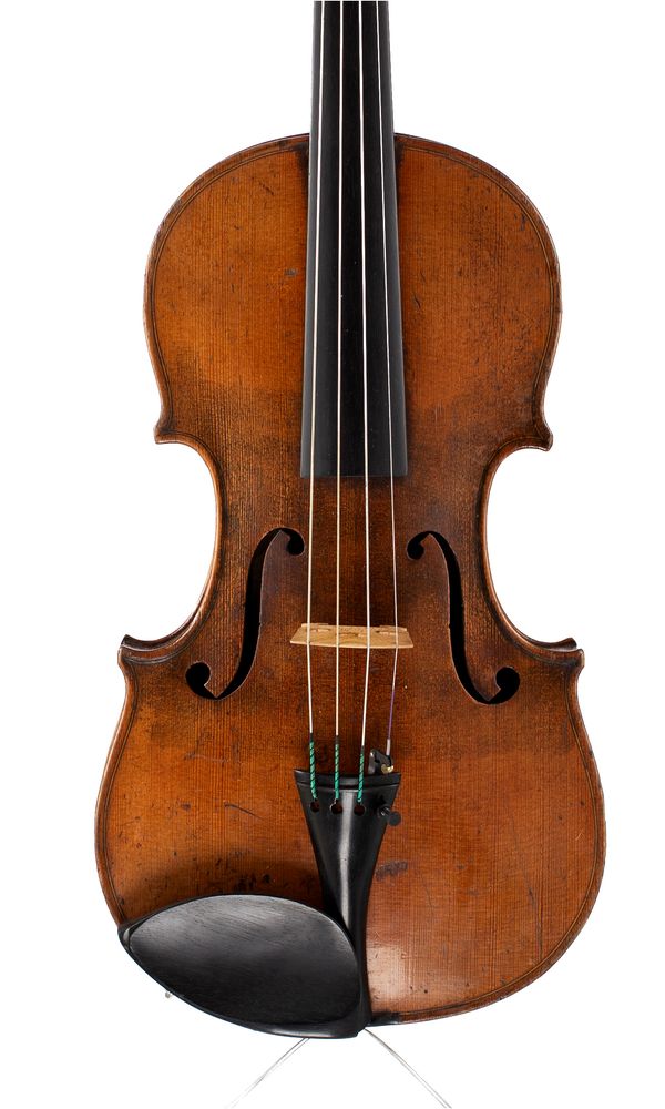 A violin, labelled Antonius Stradiuarius
