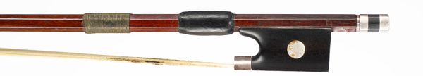 A silver-mounted violin bow, branded Voirin a Paris