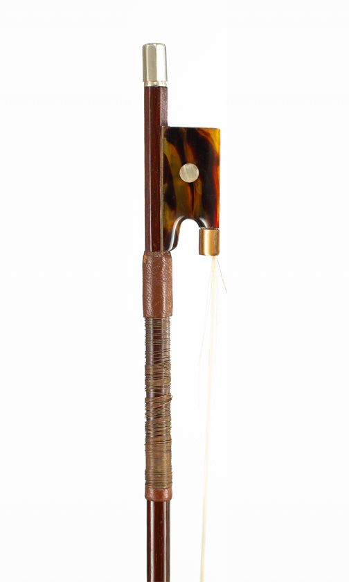 An alloy and plastic mounted violin bow, unbranded