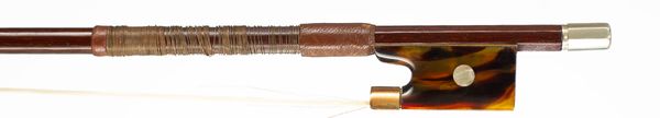 An alloy and plastic mounted violin bow, unbranded