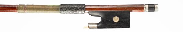 A silver-mounted violin bow, unbranded