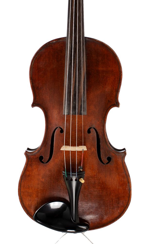 A violin, labelled Joannes Baptista Filius Laurentius