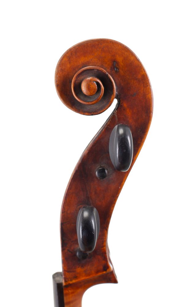 A half-sized cello, possibly by Lorenzo Ventapane, Naples, circa 1810 - scroll