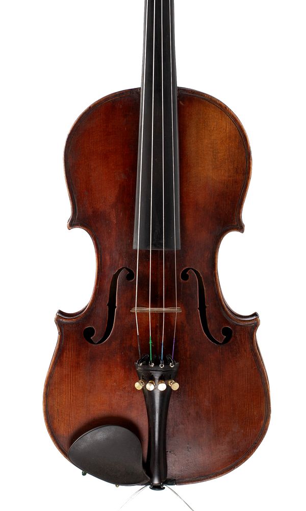 A violin, labelled Carlo Ferdinando Landolfi