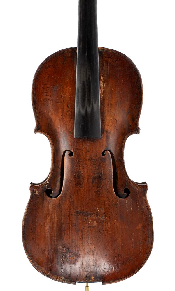 A violin, labelled Ruggeri