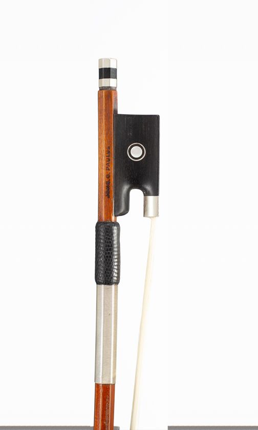 A silver-mounted viola bow by Johs O. Paulus, Germany