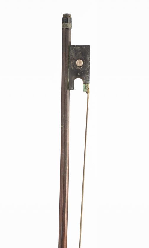 A nickel-mounted violin bow, unbranded