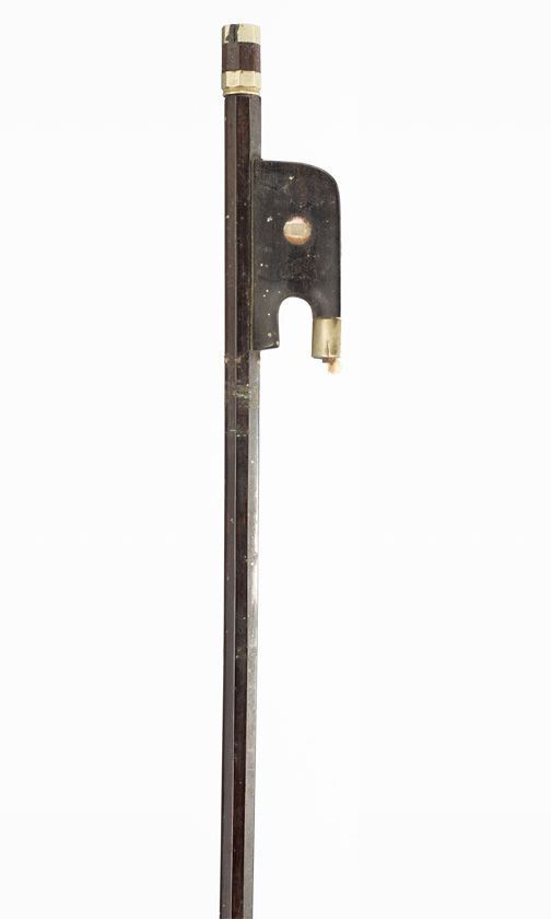 A nickel-mounted cello bow, unbranded