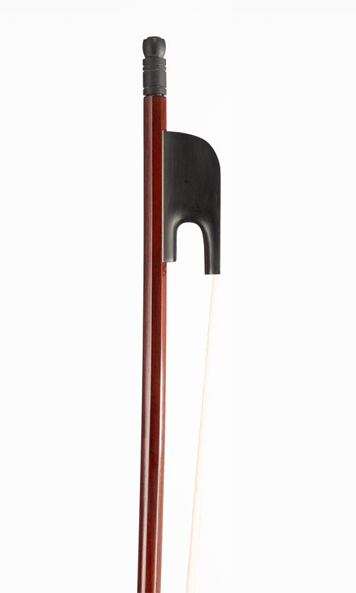 An ebony-mounted baroque viola bow, unbranded