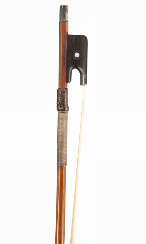 A silver-mounted violin bow, branded R & M Millant A Paris