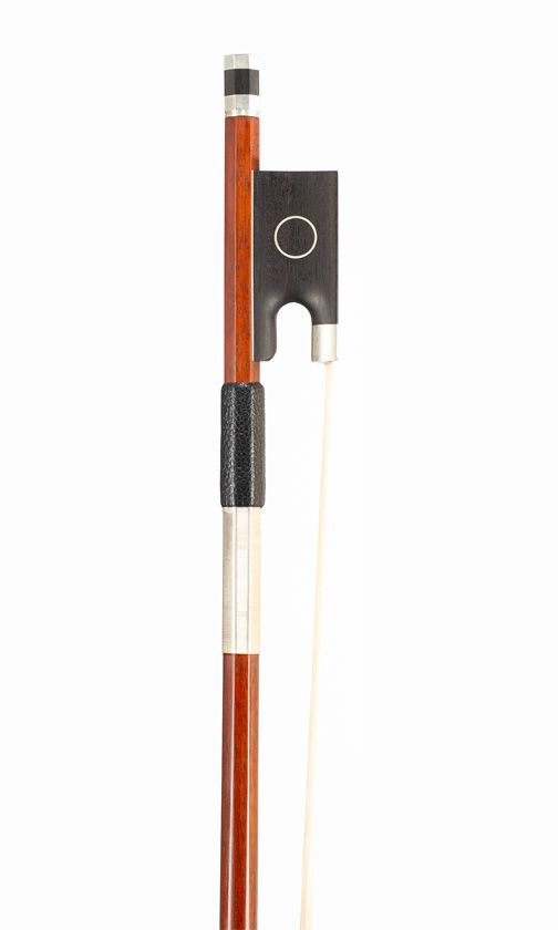 A silver-mounted violin bow, unbranded