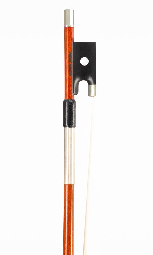A silver-mounted violin bow, branded Alfred Knoll