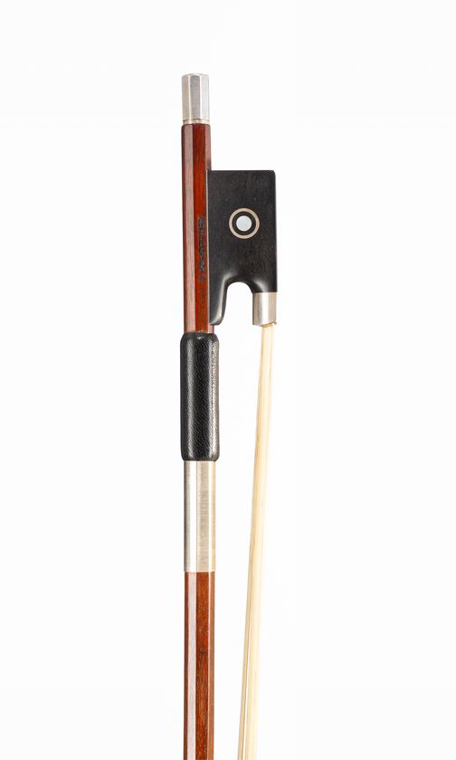 A silver-mounted viola bow, branded K. Schäffner