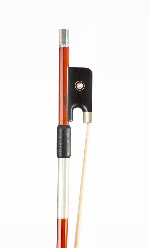 A silver-mounted cello bow, Sartory Model