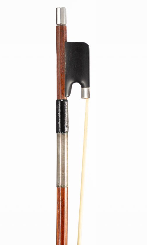 A silver-mounted violin bow, circa 1890