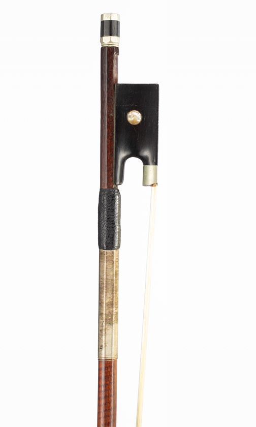 A nickel-mounted violin bow, Workshop of Jérôme Thibouville-Lamy, Mirecourt, circa 1910