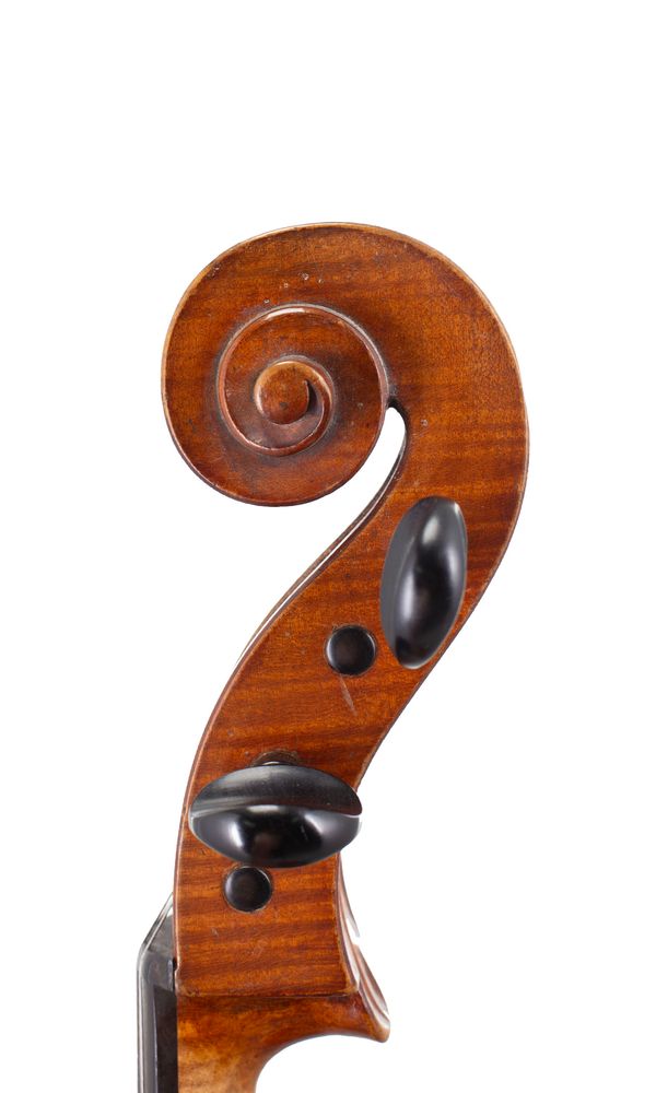 A cello by Francois Plumerel, Mirecourt, circa 1830 - scroll