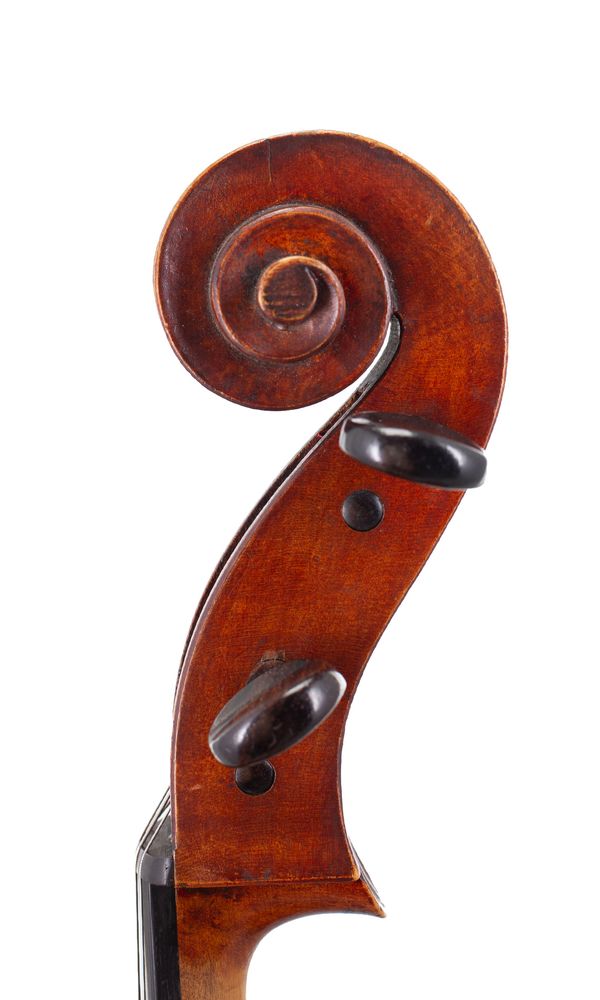 A cello, Workshop of Jérôme Thibouville-Lamy, Mirecourt, circa 1900 - scroll
