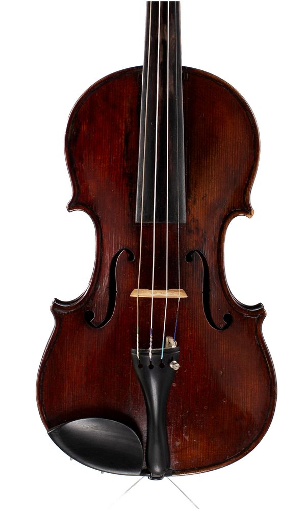 A violin, labelled Joseph Guarnerius