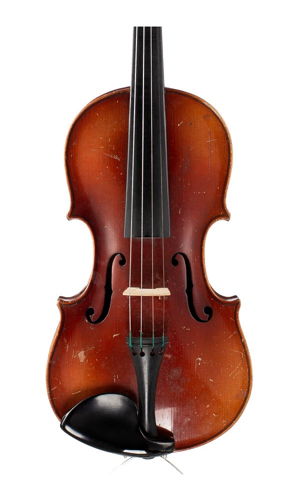 A small violin, labelled Jacobus Stainer