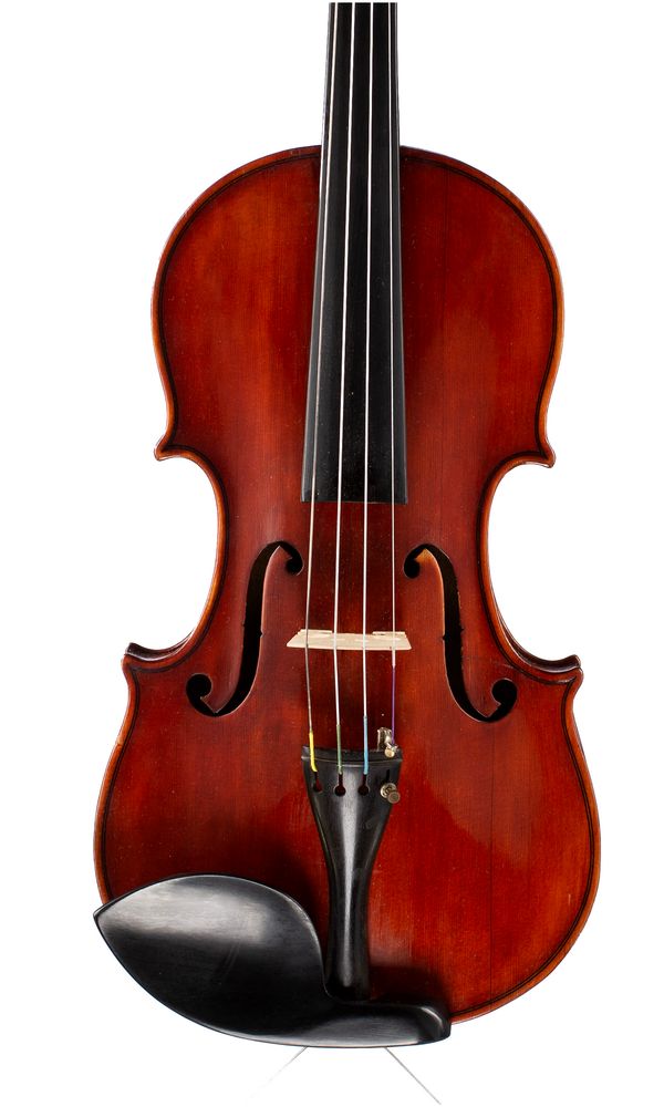 A violin, labelled Vicentius (sic) Pottiglione