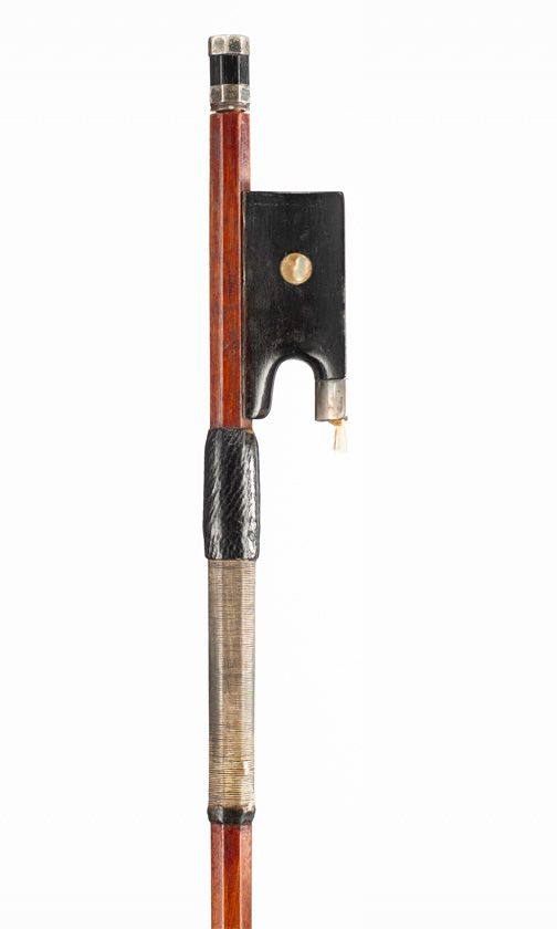 A silver-mounted violin bow, branded S. Rosenberg